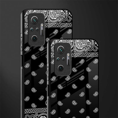 paisley black glass case for redmi note 10 pro image-2