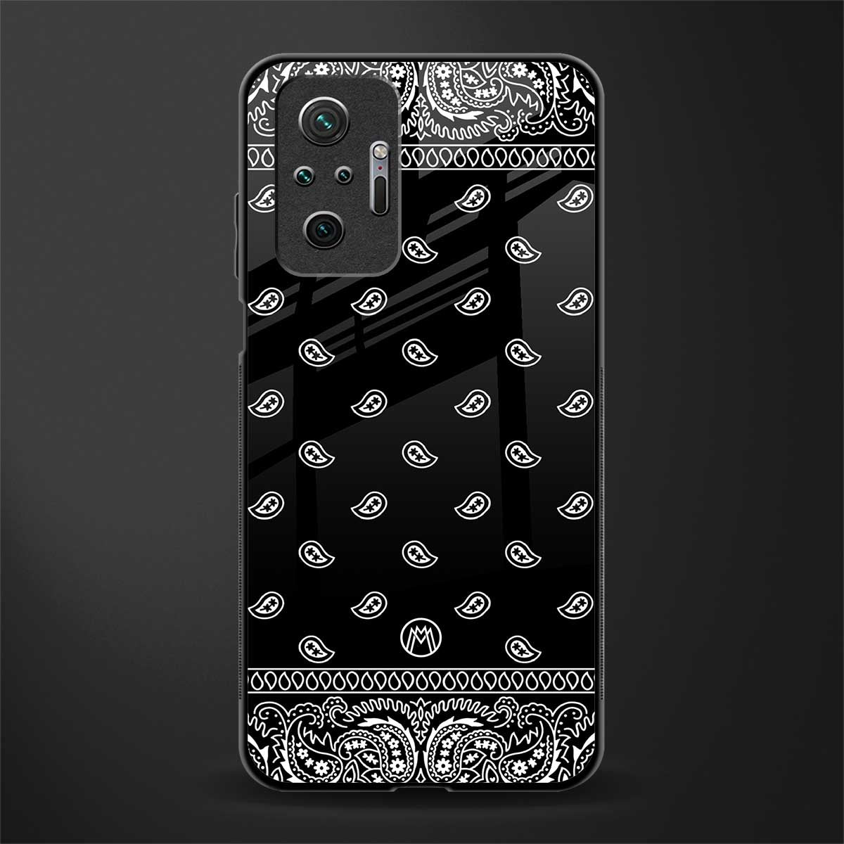 paisley black glass case for redmi note 10 pro image