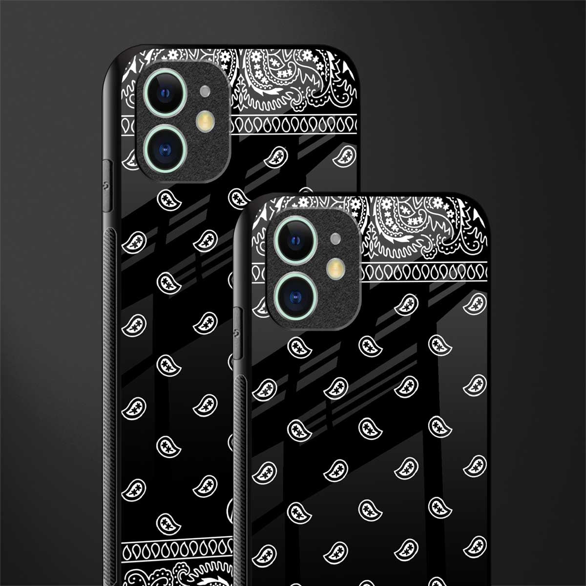paisley black glass case for iphone 11 image-2