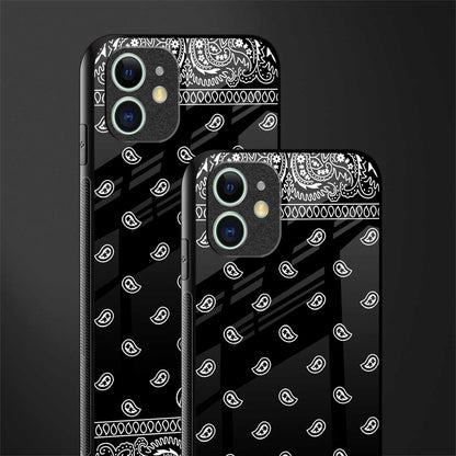 paisley black glass case for iphone 12 image-2