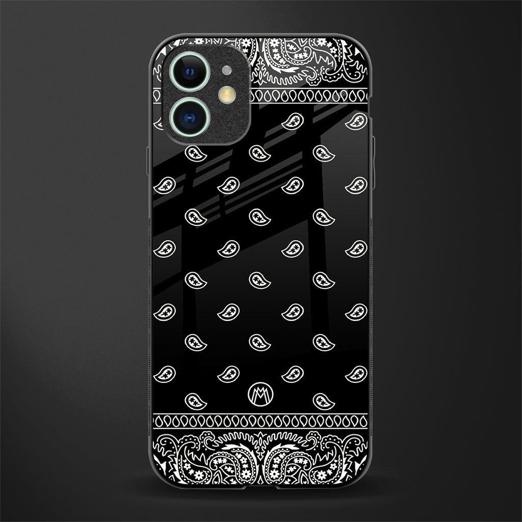 paisley black glass case for iphone 11 image