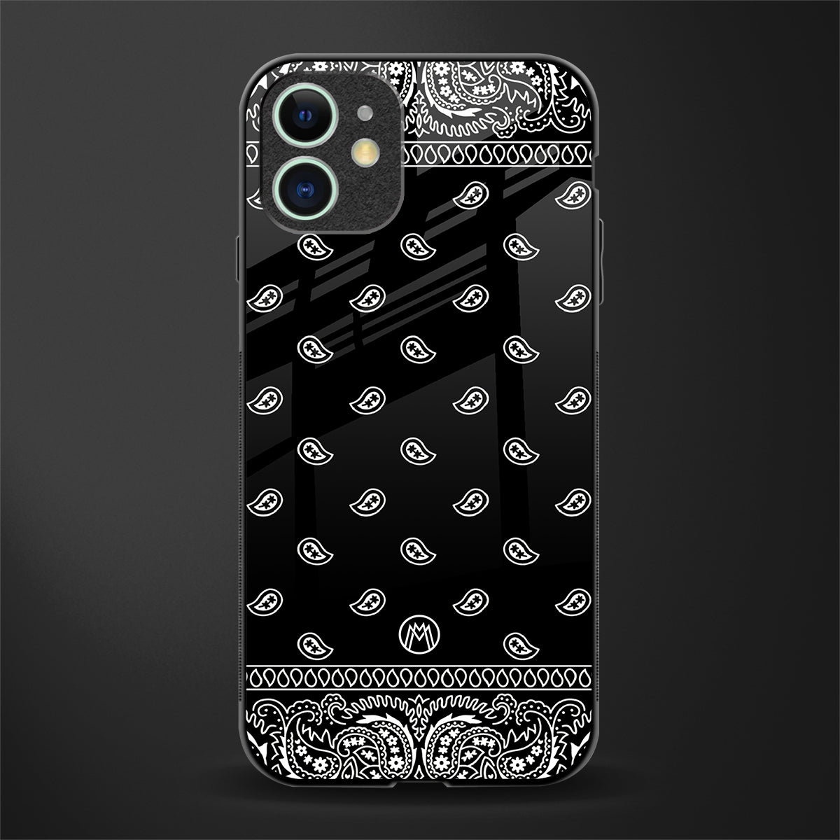 paisley black glass case for iphone 11 image