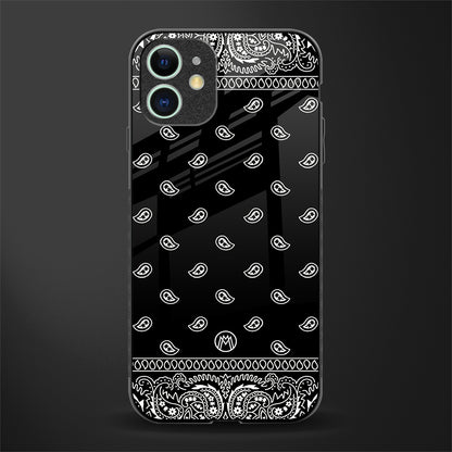 paisley black glass case for iphone 11 image