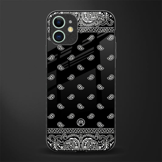 paisley black glass case for iphone 11 image