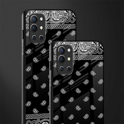 paisley black glass case for oneplus 9r image-2