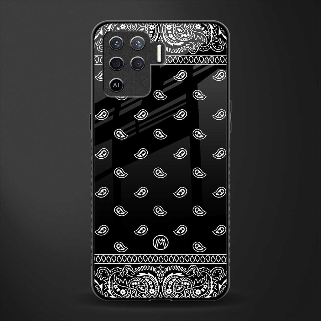 paisley black glass case for oppo f19 pro image