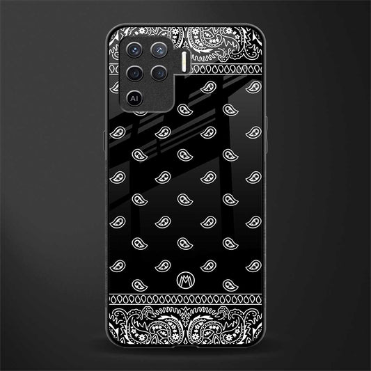 paisley black glass case for oppo f19 pro image