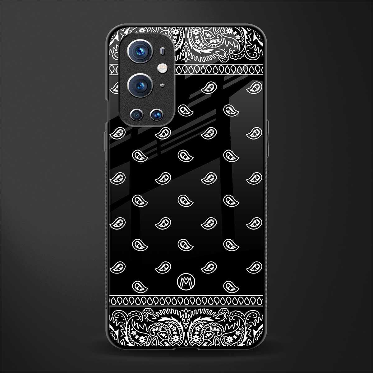 paisley black glass case for oneplus 9 pro image