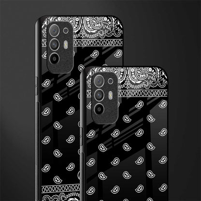 paisley black glass case for oppo f19 pro plus image-2