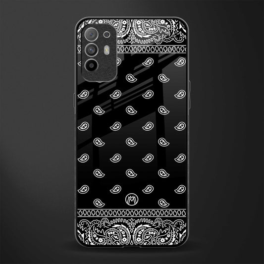 paisley black glass case for oppo f19 pro plus image