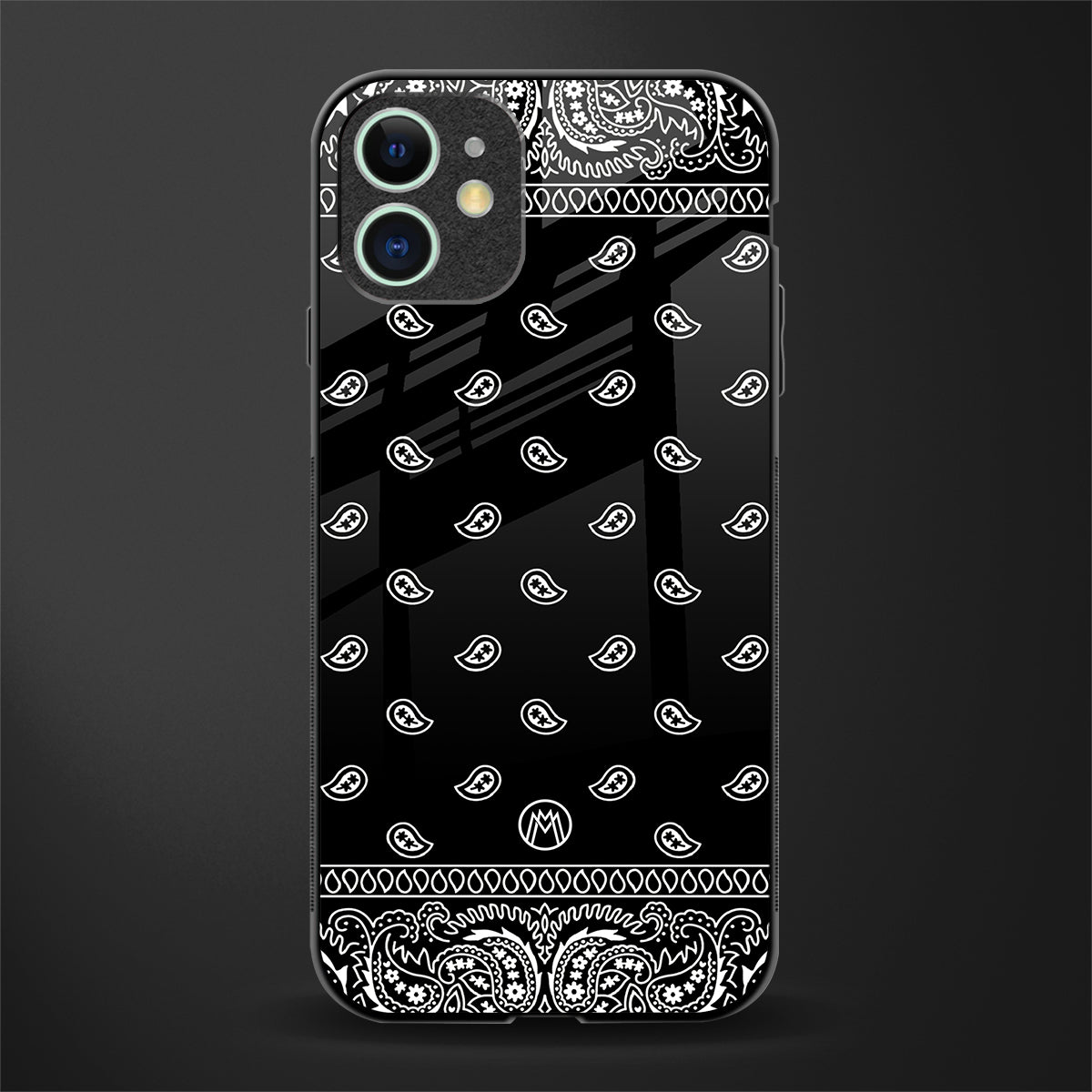 paisley black glass case for iphone 12 image