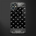 paisley black glass case for iphone 12 mini image