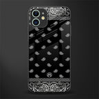 paisley black glass case for iphone 12 mini image
