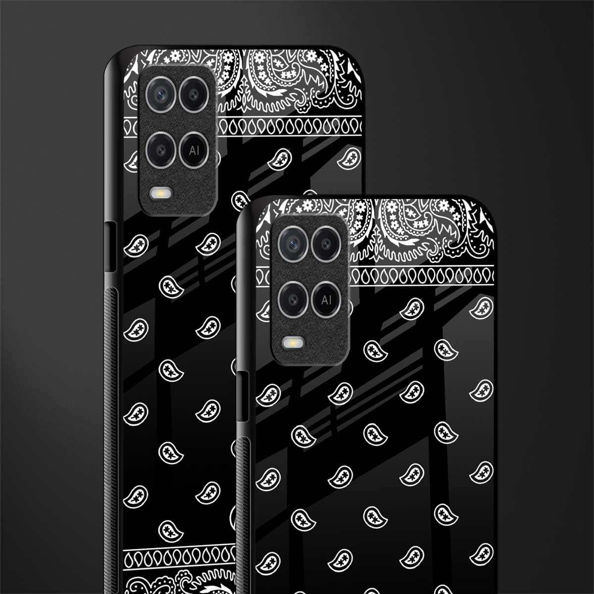 paisley black glass case for oppo a54 image-2
