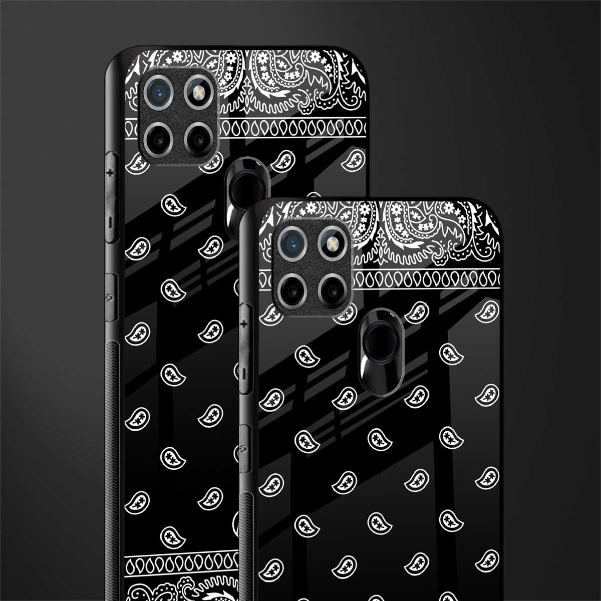 paisley black glass case for realme c21 image-2