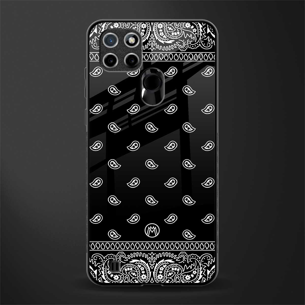 paisley black glass case for realme c21 image