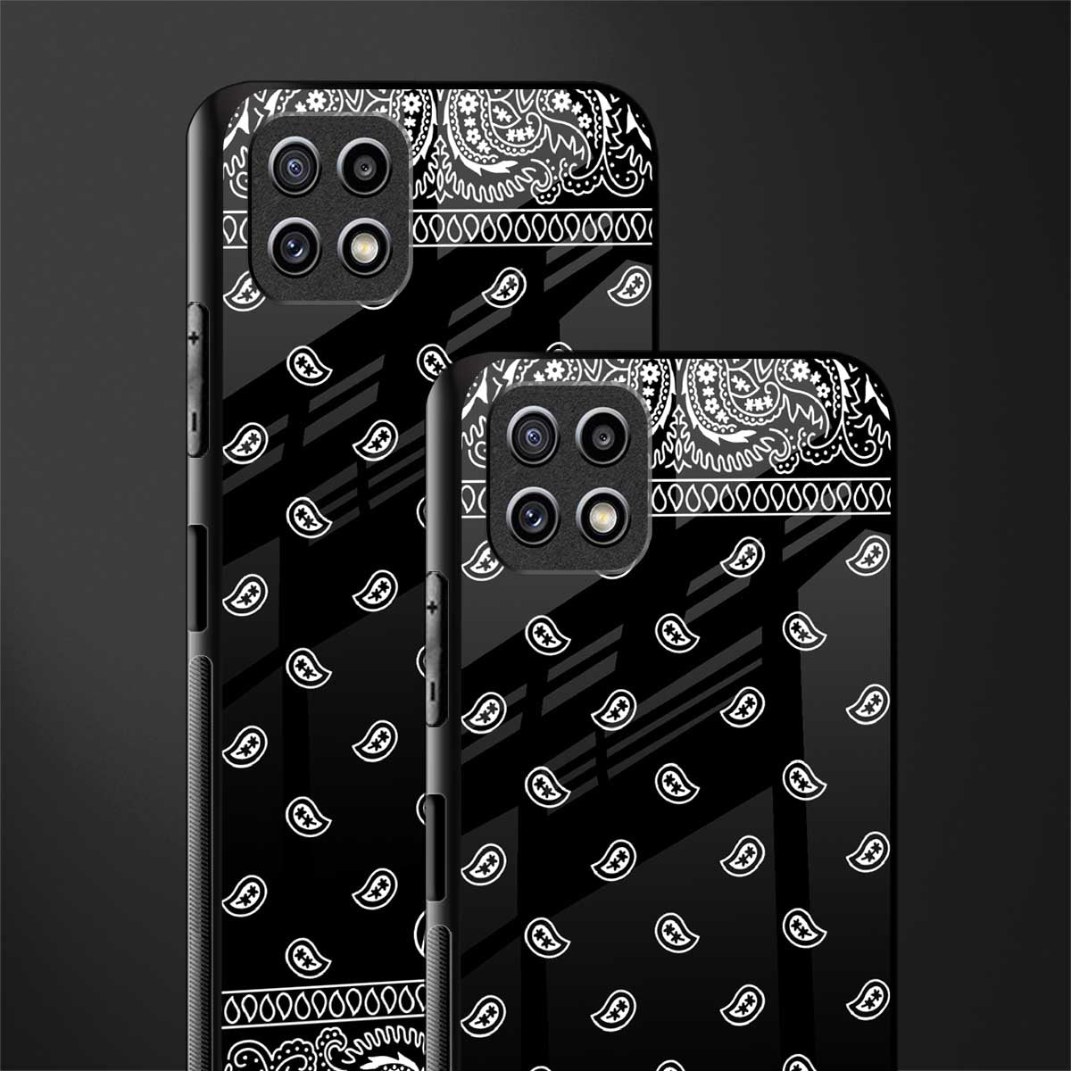 paisley black glass case for samsung galaxy a22 5g image-2