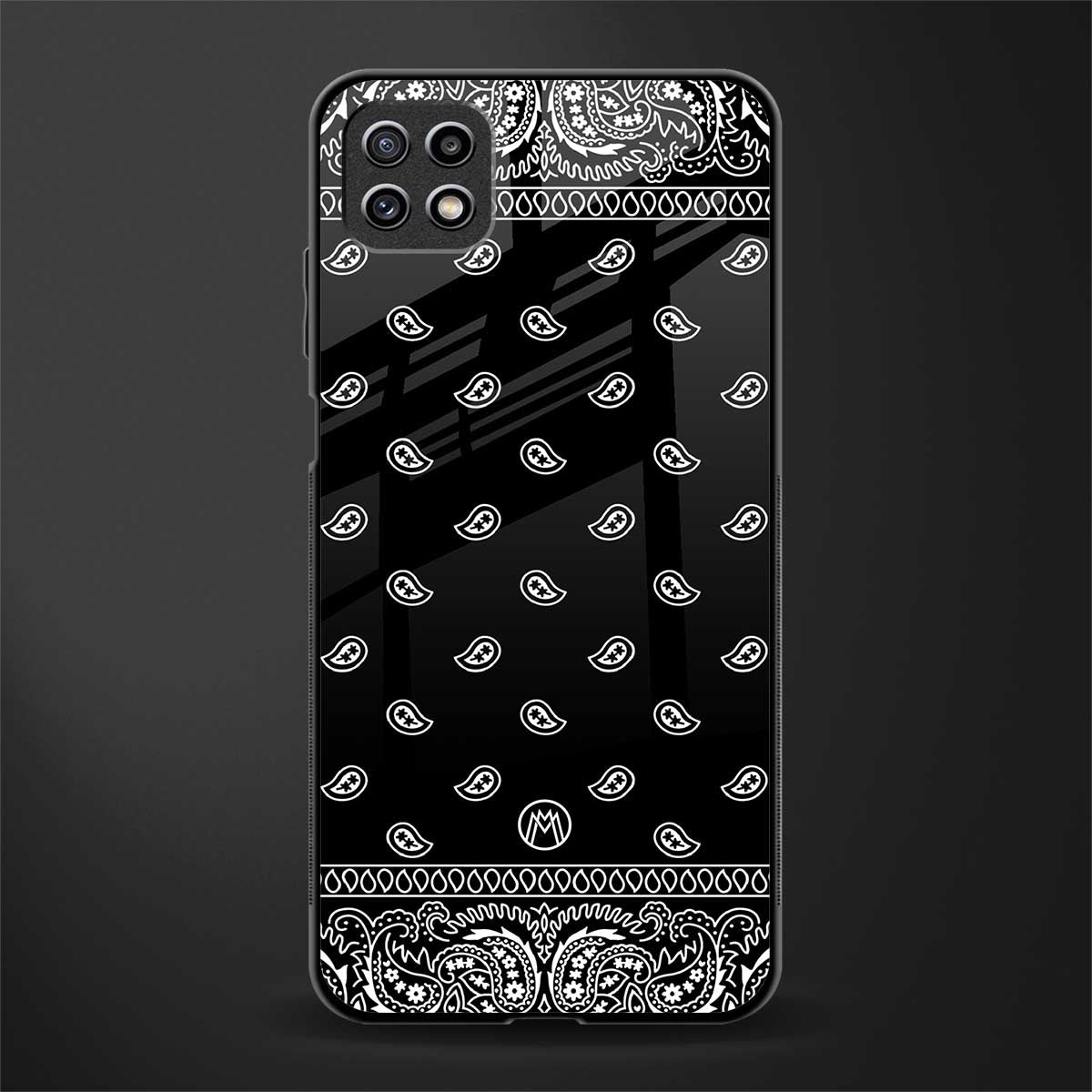 paisley black glass case for samsung galaxy a22 5g image