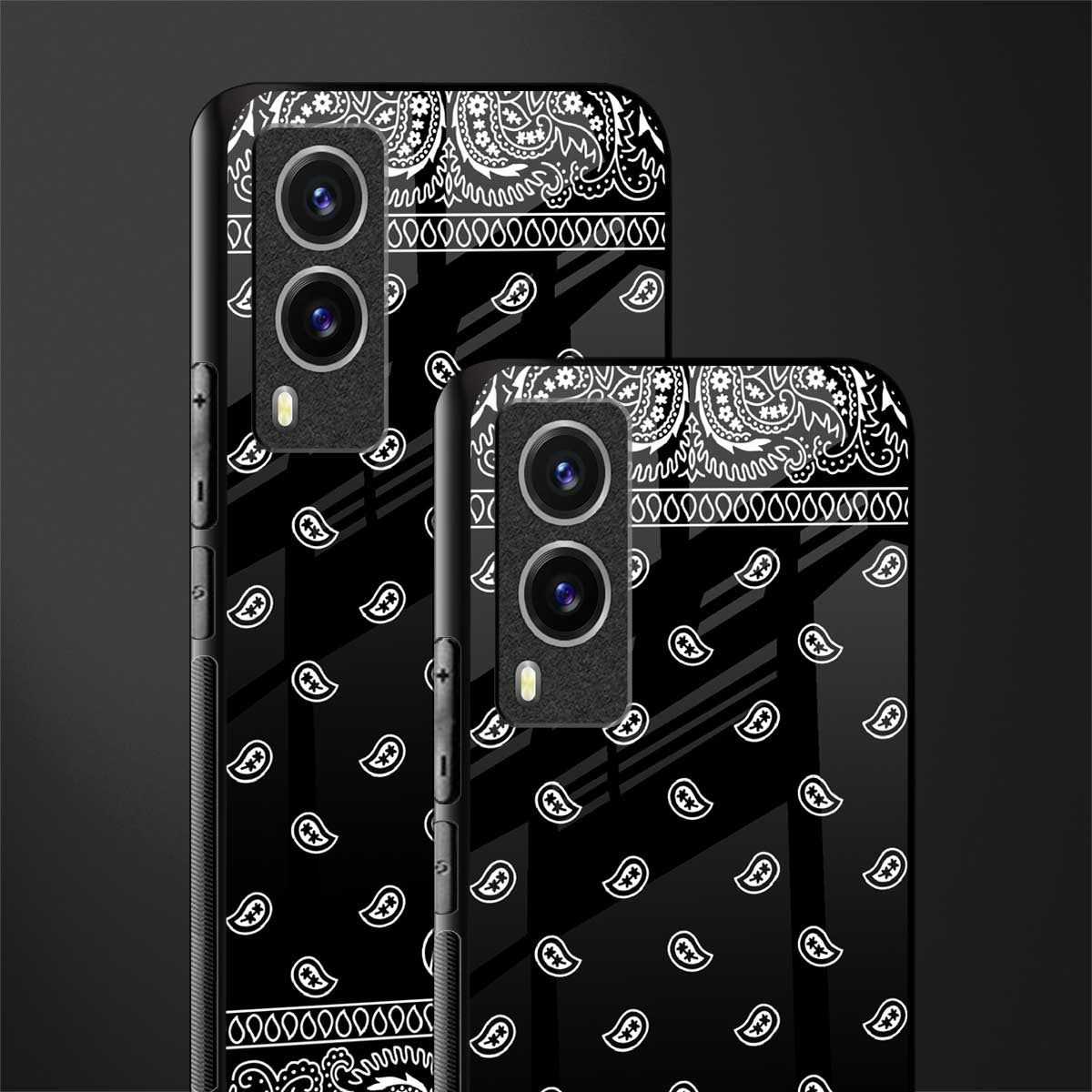 paisley black glass case for vivo v21e 5g image-2