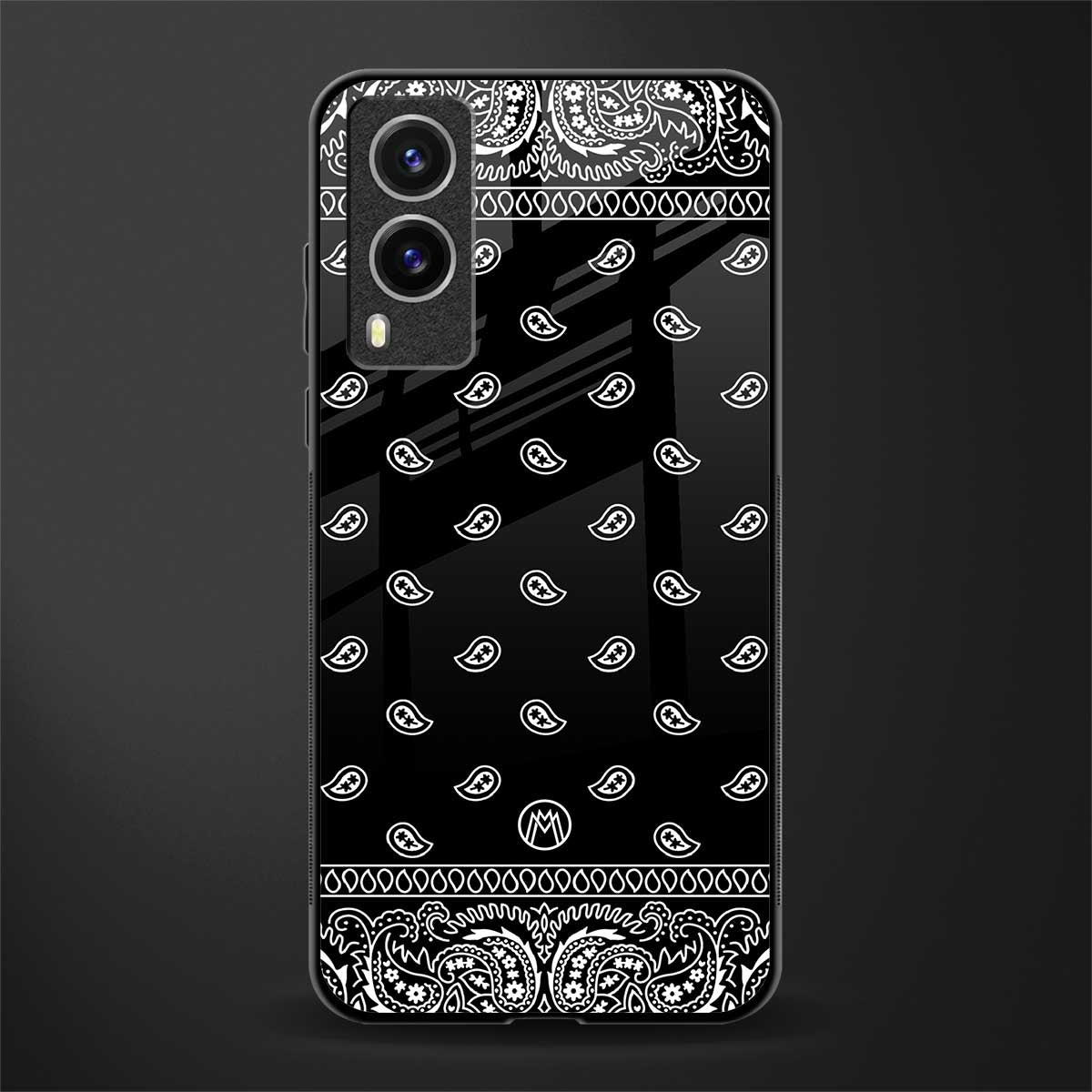 paisley black glass case for vivo v21e 5g image