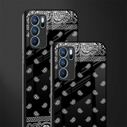 paisley black glass case for oppo reno6 5g image-2