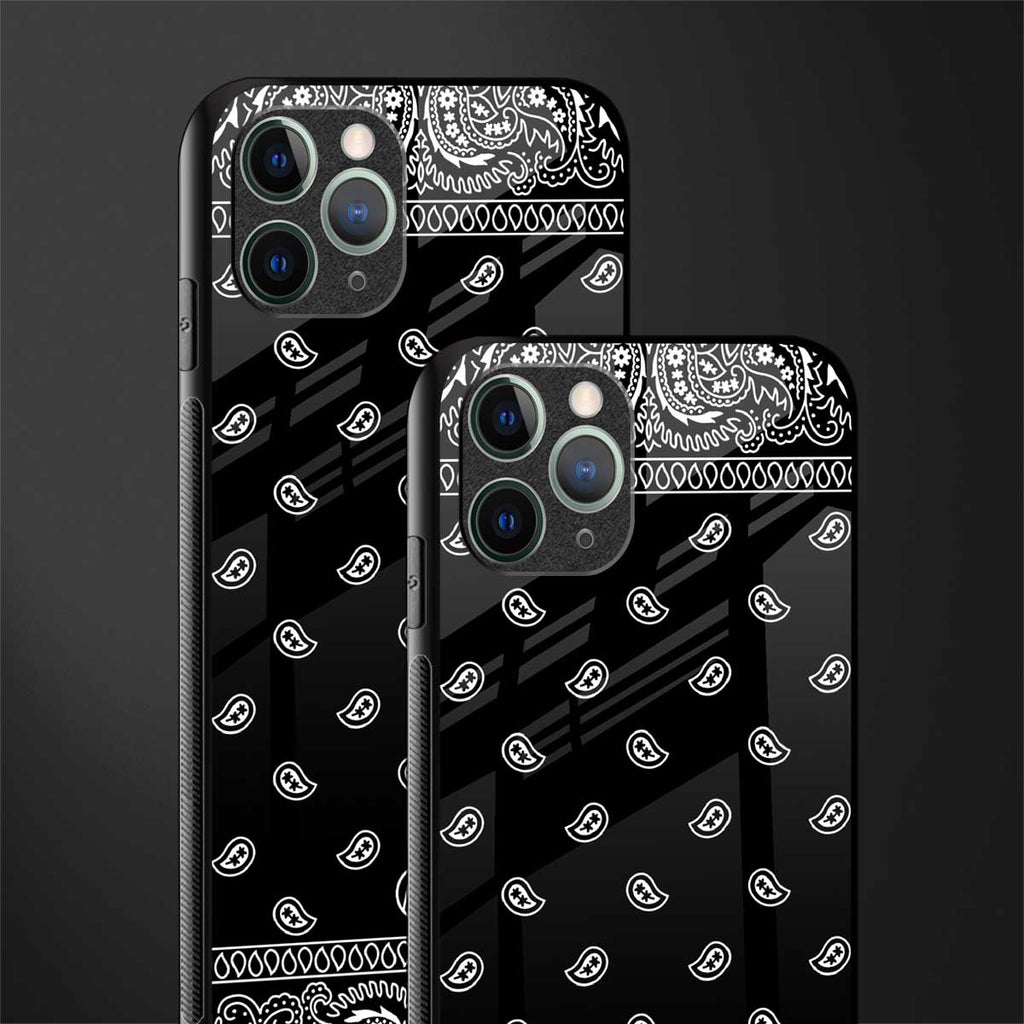 paisley black glass case for iphone 11 pro max image-2