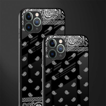 paisley black glass case for iphone 11 pro max image-2