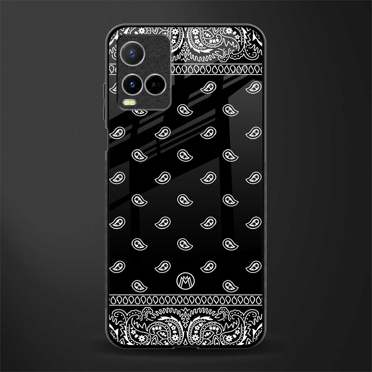 paisley black glass case for vivo y21 image