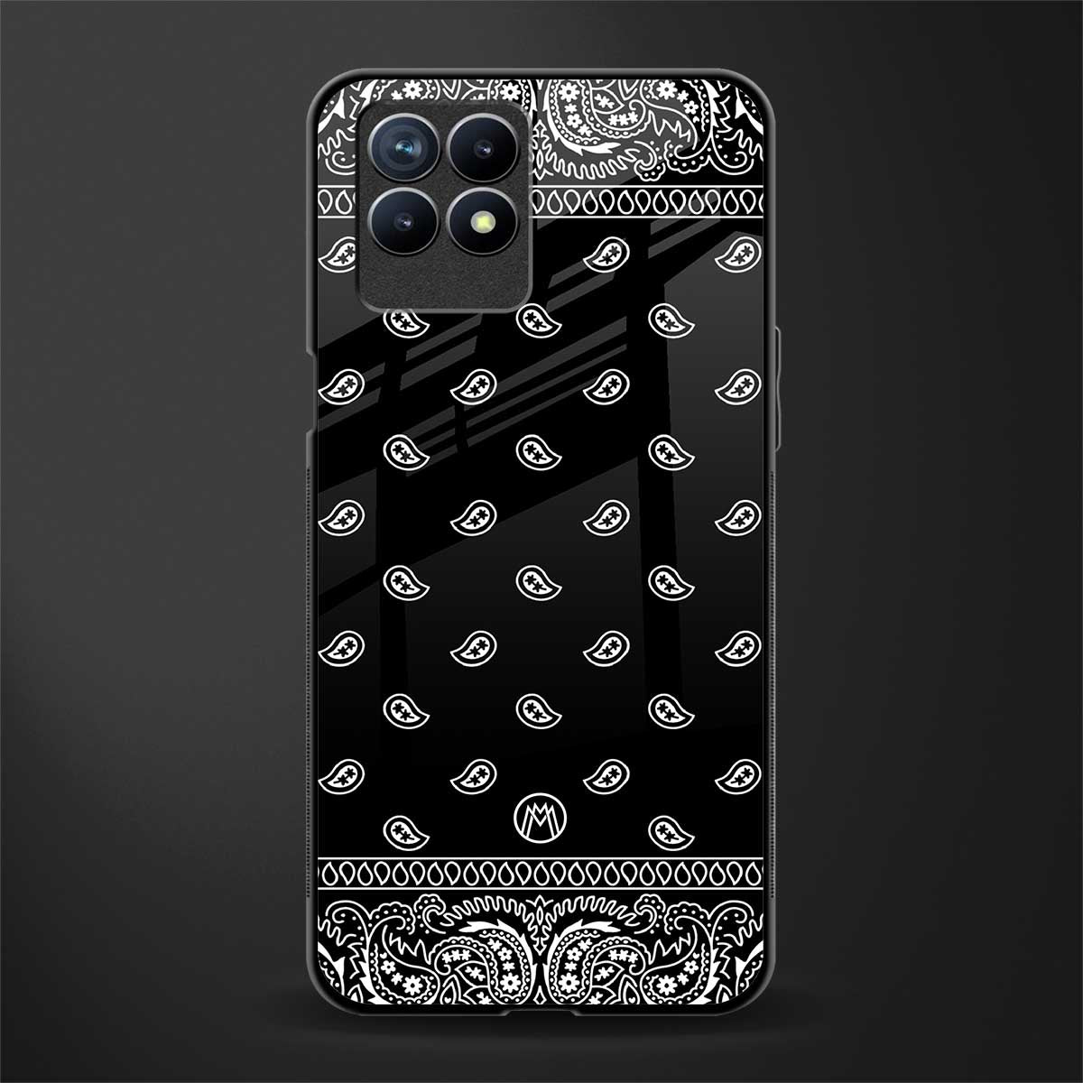 paisley black glass case for realme 8i image