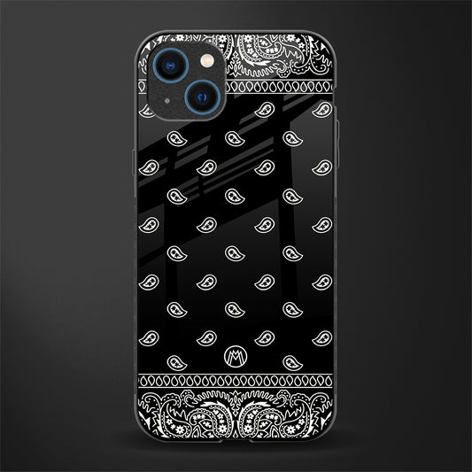 paisley black glass case for iphone 13 image