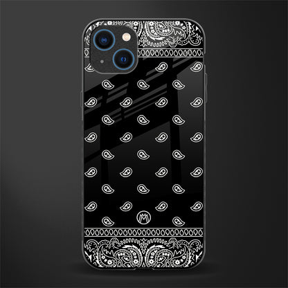 paisley black glass case for iphone 14 plus image