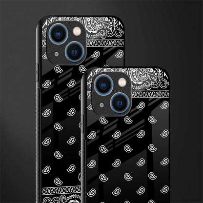 paisley black glass case for iphone 13 mini image-2