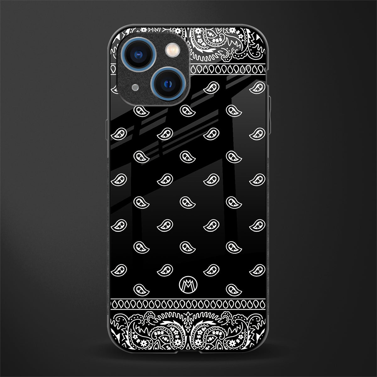 paisley black glass case for iphone 13 mini image