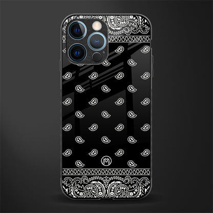 paisley black glass case for iphone 12 pro image