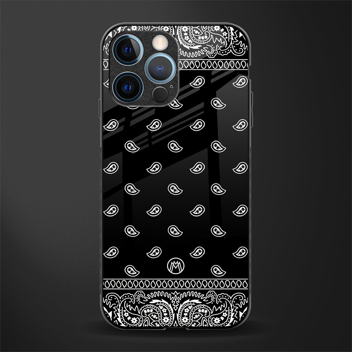 paisley black glass case for iphone 13 pro image