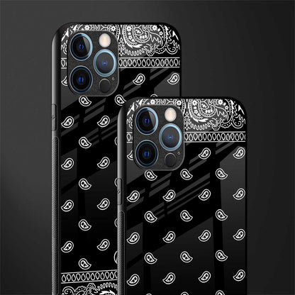 paisley black glass case for iphone 12 pro max image-2