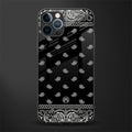 paisley black glass case for iphone 12 pro max image