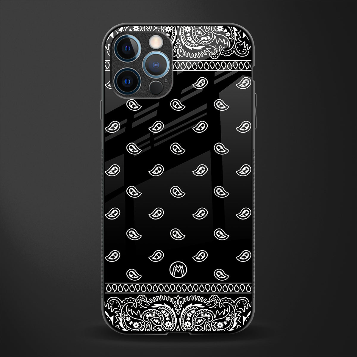 paisley black glass case for iphone 12 pro max image