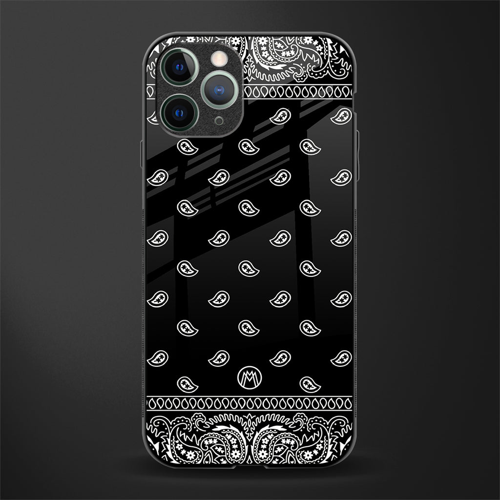 paisley black glass case for iphone 11 pro max image