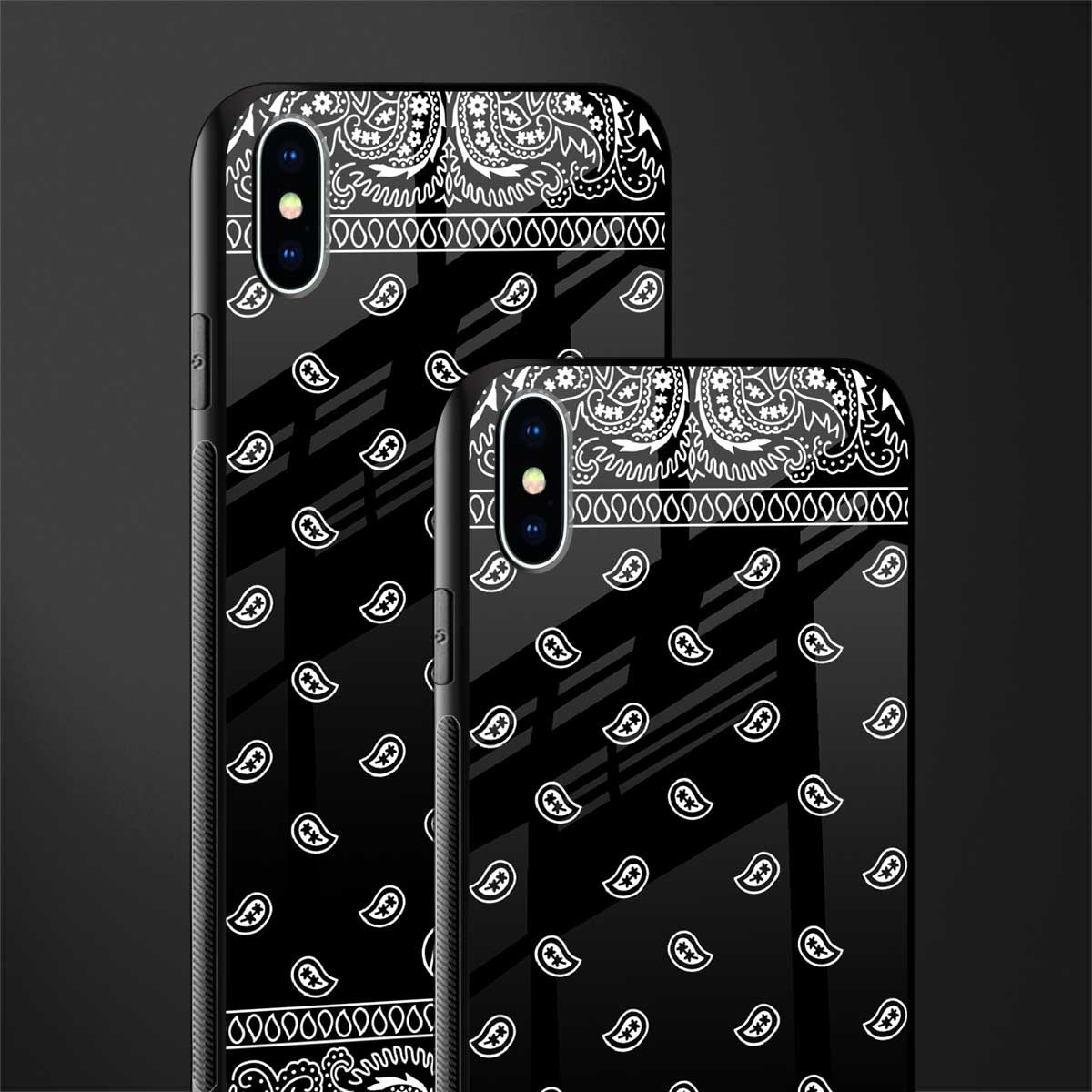 paisley black glass case for iphone xs max image-2