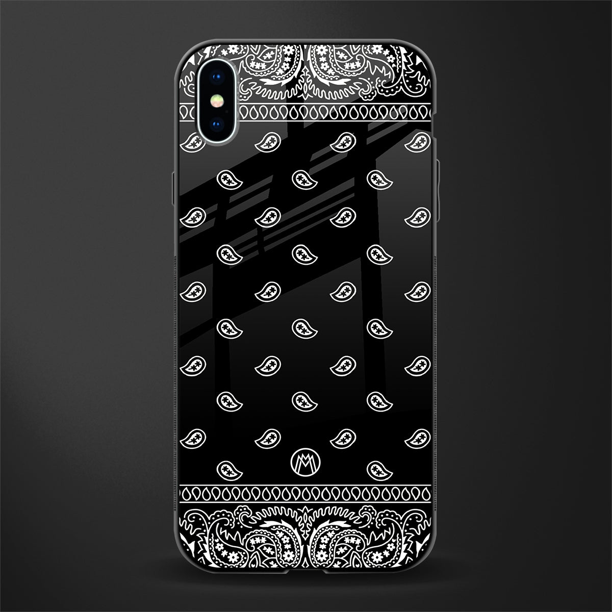 paisley black glass case for iphone xs max image
