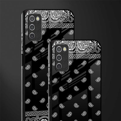 paisley black glass case for samsung galaxy a03s image-2