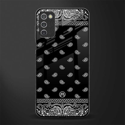 paisley black glass case for samsung galaxy a03s image