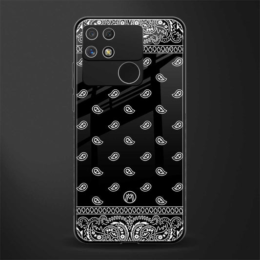 paisley black back phone cover | glass case for realme narzo 50a