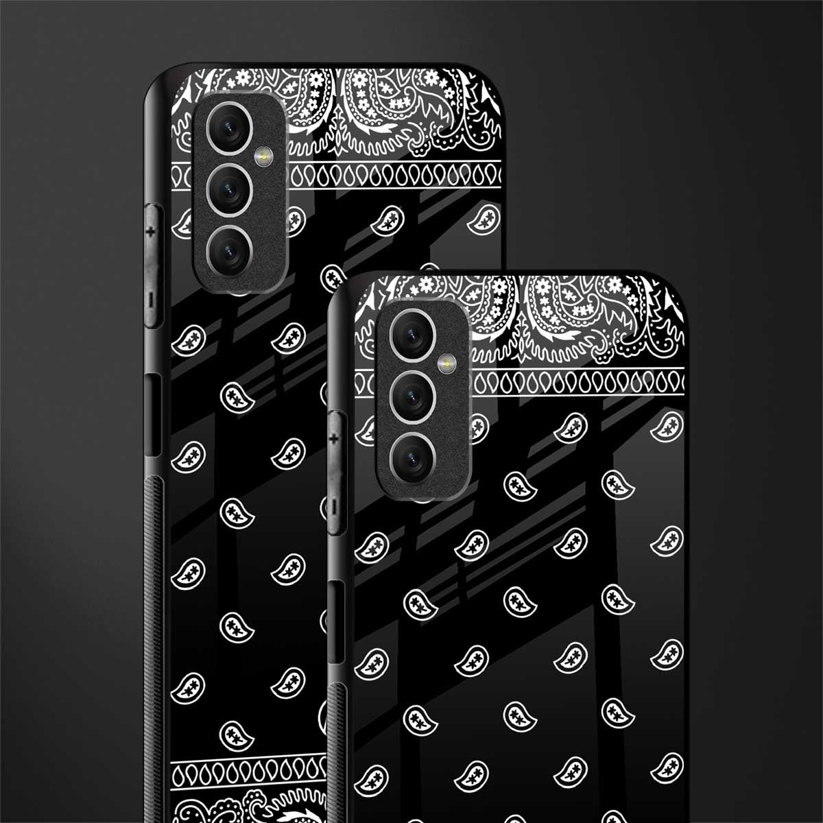 paisley black glass case for samsung galaxy m52 5g image-2