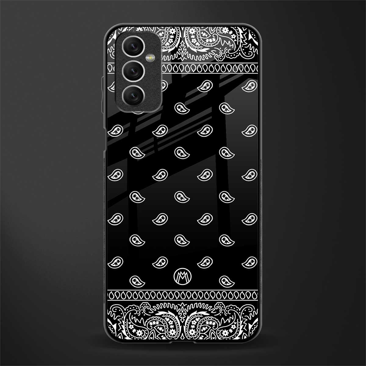 paisley black glass case for samsung galaxy m52 5g image