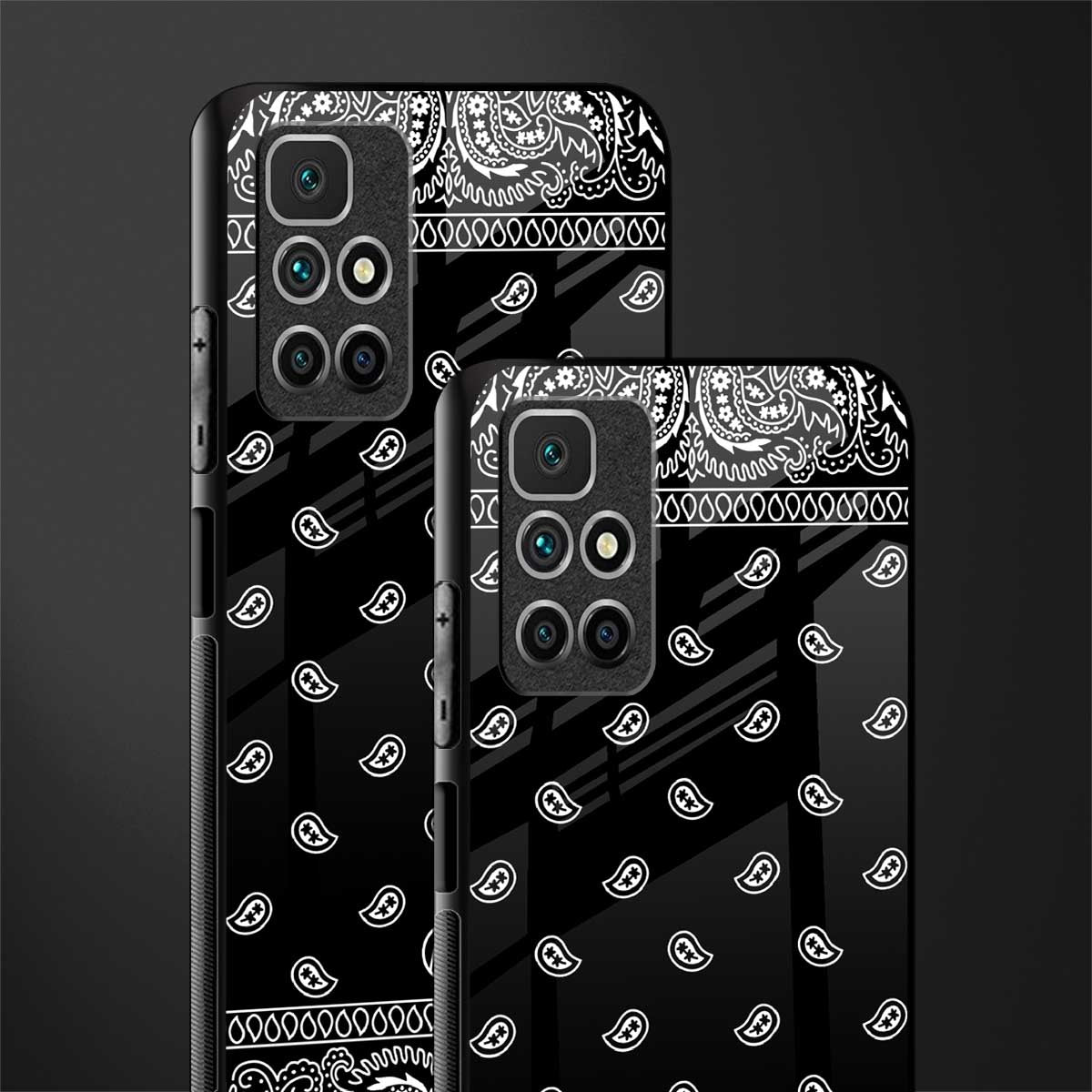 paisley black glass case for redmi 10 prime image-2