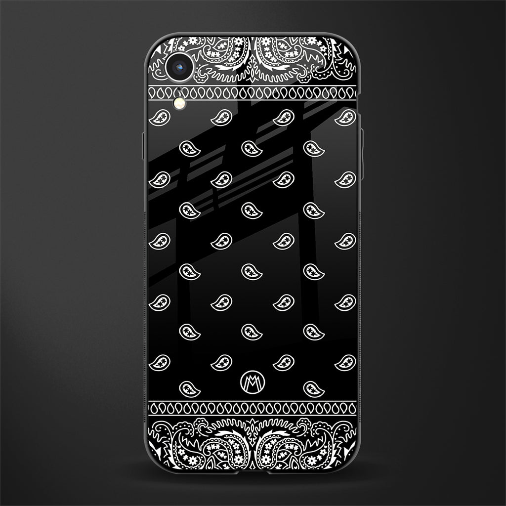 paisley black glass case for iphone xr image