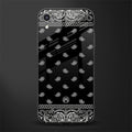 paisley black glass case for iphone xr image