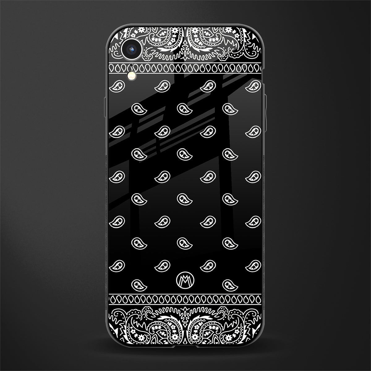 paisley black glass case for iphone xr image